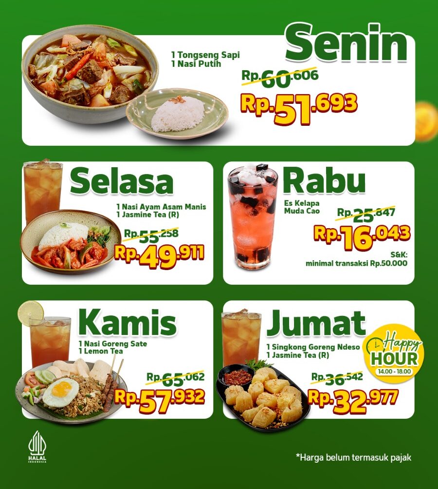 TONG TJI TEA HOUSE PROMO HARI KERJA